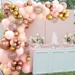 Arche de ballon rose et or