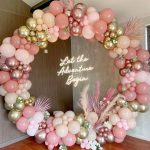 Arche de ballon rose et or